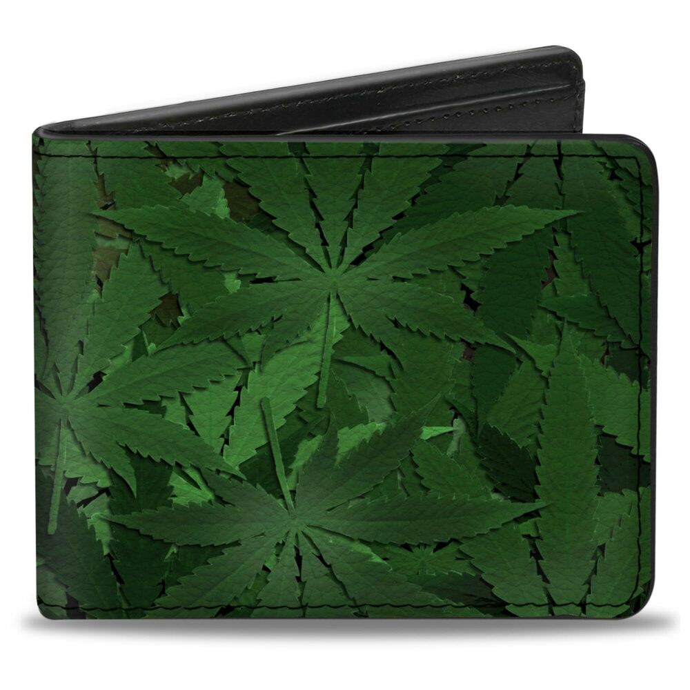9889 Bifold Wallet Weed, 4.0" x 3.5"